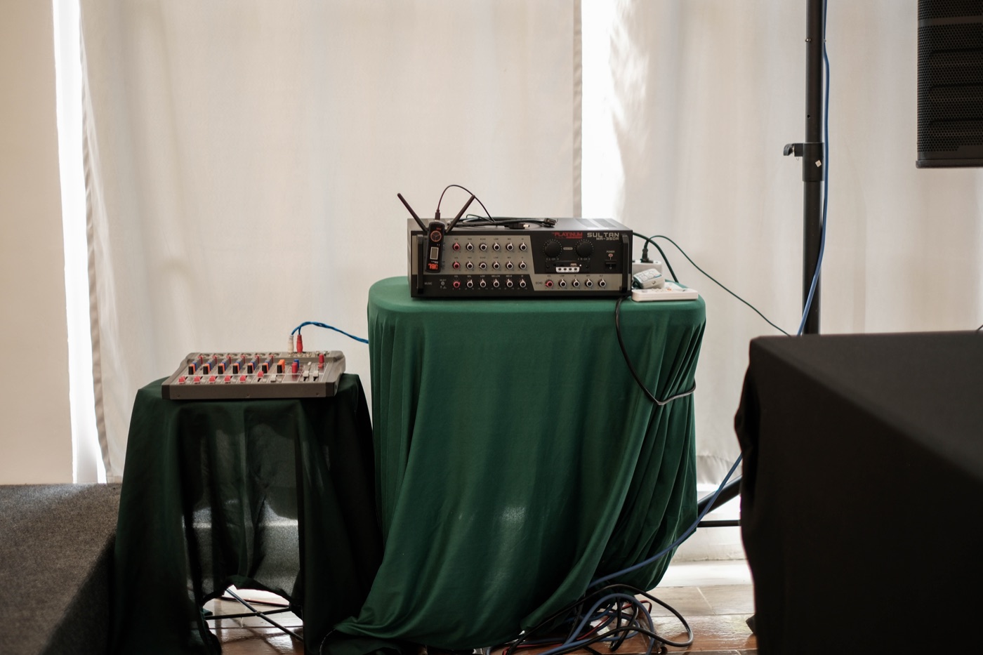 Sound and AV setup at the head of Isabel Function Room