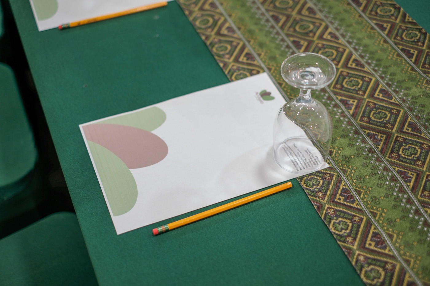 Detail of the table and chair settings in Isabel Function Room