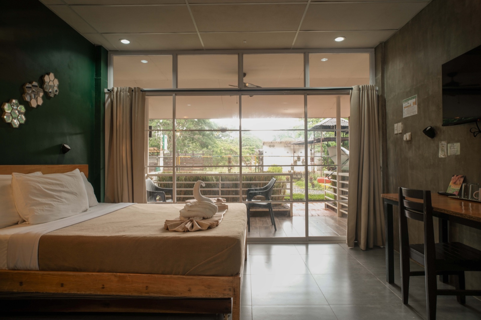 Garden Suite with the patio doors open to the garden