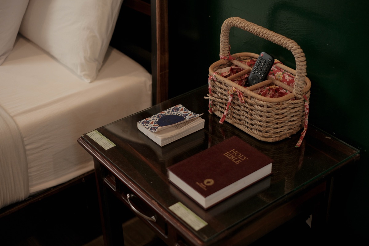 Bedside table detail in the Deluxe Room
